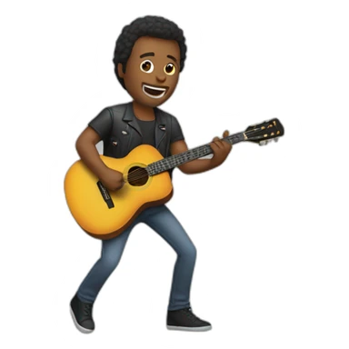 man playing guitar sticker