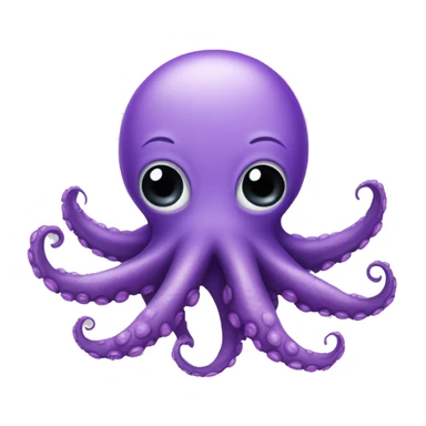 baby octopus with purple body, short leg sticker