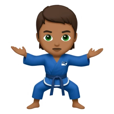 Karate Emoji with Seattle Seahawks Colors sticker