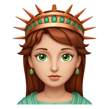 Lady Liberty with green eyes, brown hair sticker