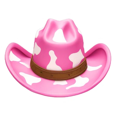Pink cow pattern cowboy hat  sticker