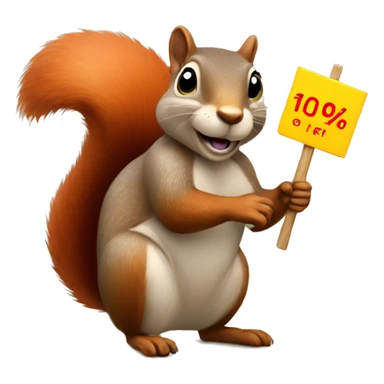 squirrel with discount sign sticker