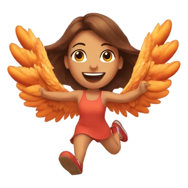 a girl flying with two delicious bbq chicken wings on her back sticker