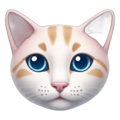 Light pink cat with blue eyes and dark pink nose sticker