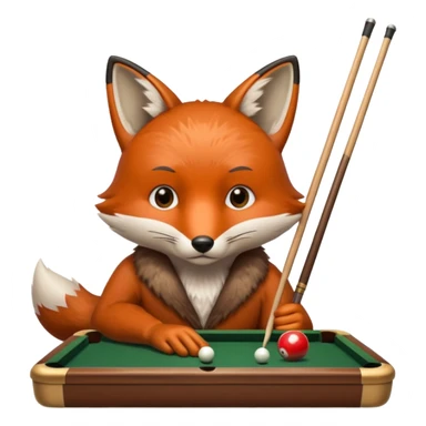 fox playing billiards sticker