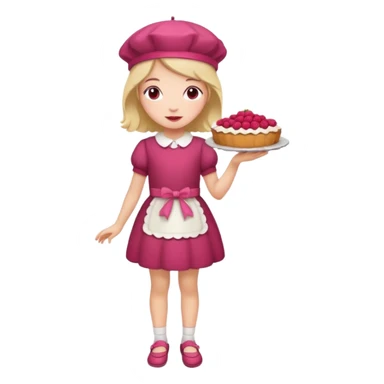 Raspberry torte human full body and legs girl with a raspberry barrette on her head sticker