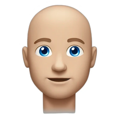 Muscle bald guy with blue eyes sticker