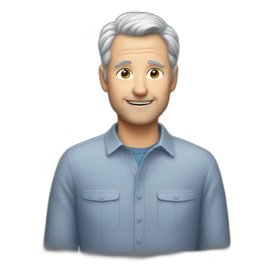53 year old white man without a mustache and with short gray hair  sticker