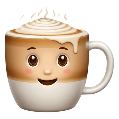 Cappuccino in giant white mug without a face on it sticker