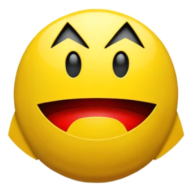 Classic Pacman side view, yellow circle with triangular mouth opening, no limbs, pure arcade style sticker