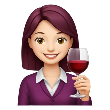 Jennie holding a wine glass sticker