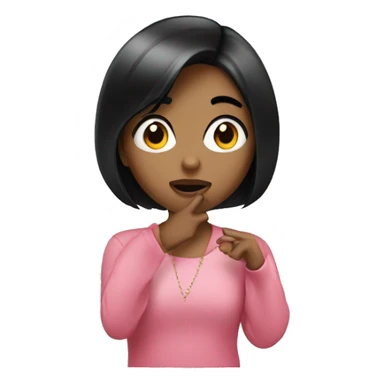 girl with a black bob blowing a kiss sticker