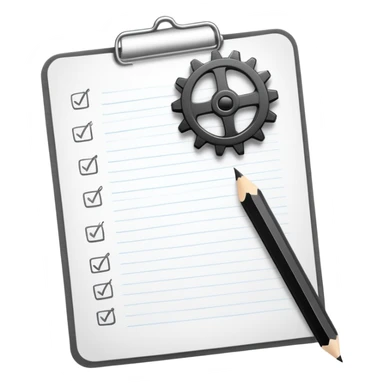 task list with gear sticker