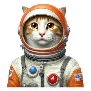 Cat cosmonaut soviet sticker