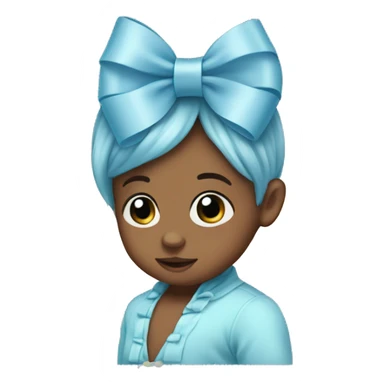 baby blue bow  sticker