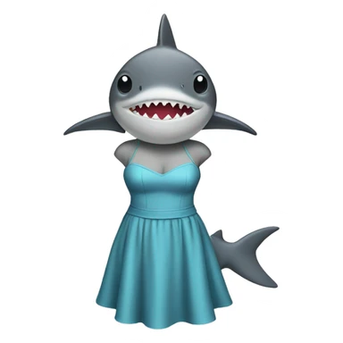 shark with a dress sticker
