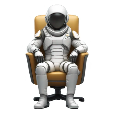 soldier in spacesuit sitting on chair sticker