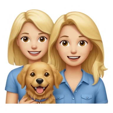angry blonde women and happy dog sticker