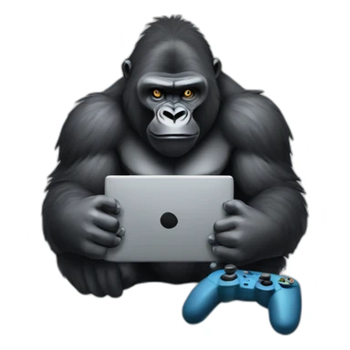 Gorilla playing video games sticker