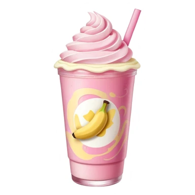 Pink Starbucks drink with banana cold foam  sticker