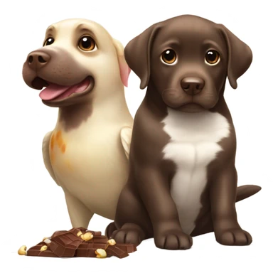 Cockatiel playing with chocolate labrador  sticker