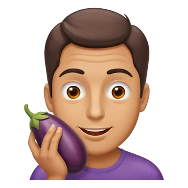 Man eating an eggplant sticker