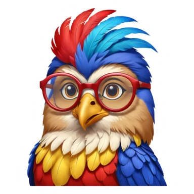 cool colorful bird with glassess sticker