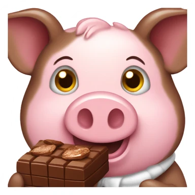 Piggy holding chocolate  sticker
