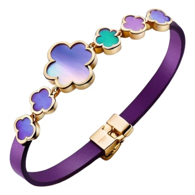 Van Cleef Vintage Alhambra bracelet in Mother of pearl purple sticker