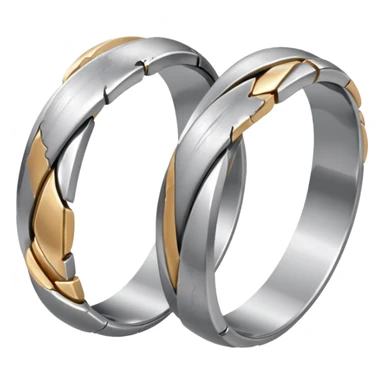2 broken wedding ring sticker