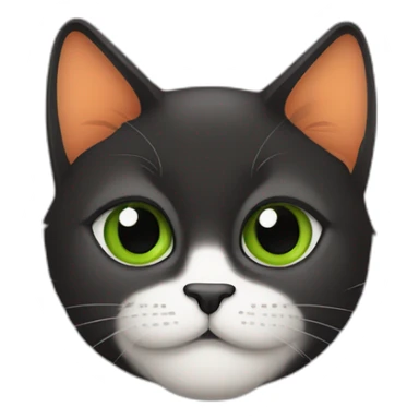 Gata negra con manchas naranjas y ojos verdes sticker