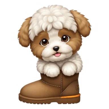 Maltipoo puppy wear ugg boots sticker