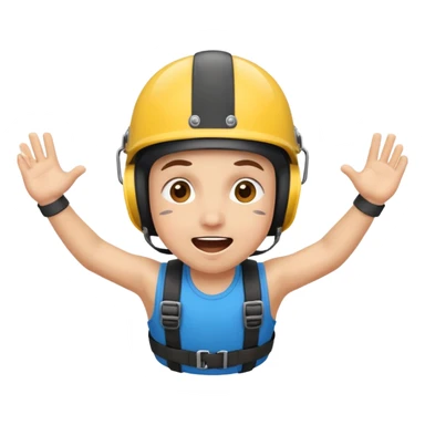 extreme sports lover face bungee jumping face sticker