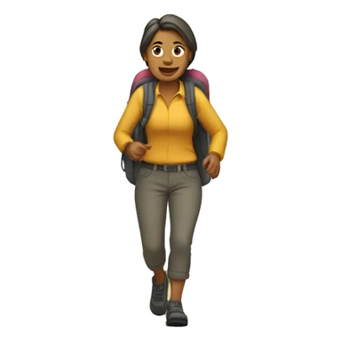 Mujer caminando en montaña sticker