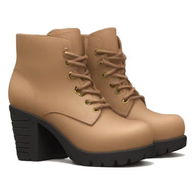 Chunky heeled boots light brown pastel cute sticker