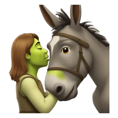 Shrek kissing Donkey sticker