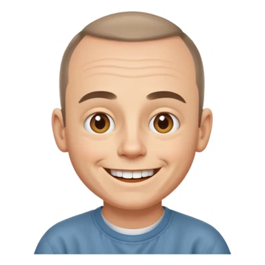 Carl from Sling Blade, smiling, apple style emoji sticker