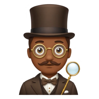 Skeptical brown and white face with monacle  sticker