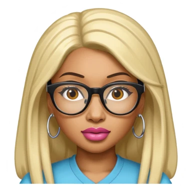 Rapper Nicki Minaj wear glasses sticker