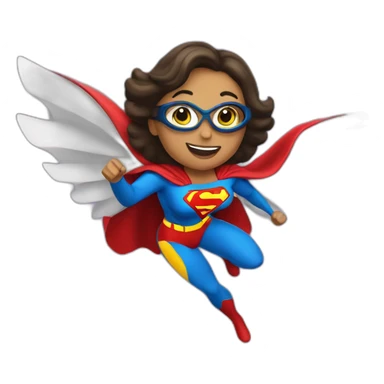 Flying superwoman with a banner saying super writer sticker