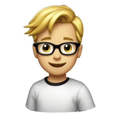 smiling boy in black shirt Donald Duck sticker