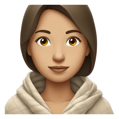 girl inside a blanket sipping coffee eyes closed, brunette with fair skin sticker