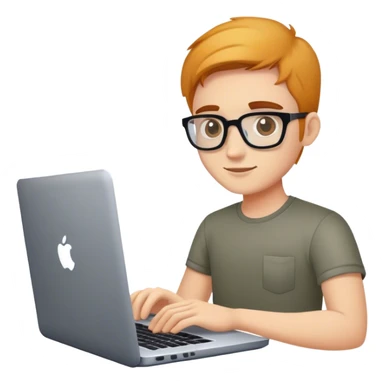 A web designer works with a laptop. sticker