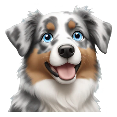 Australian shepherd with light blue eyes sticker