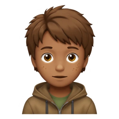 Felix Freckles straykids emoji shaggy hair the color browm sticker