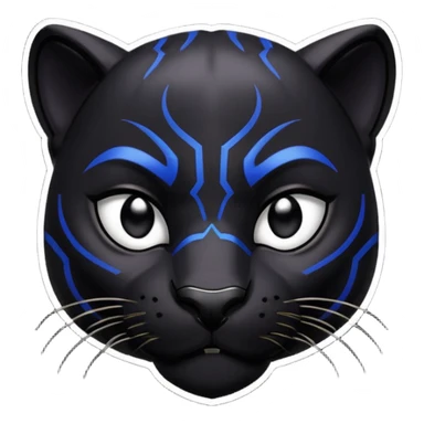 black panther head with a sly smirk, high contrast, playful expression, Twitch emote style sticker