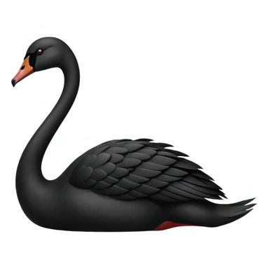 A black colour swan facing towards right side sticker