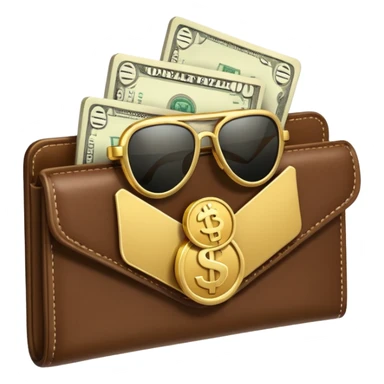 Aviator money emoji, wallet full of cash, casino vibe, premium 3D emoji style, clean, no background
 sticker