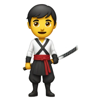 a man holding a katana sticker