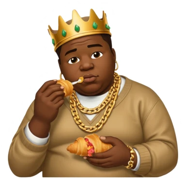 Biggie eating croissant  sticker
